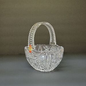 Vintage Anna Hutte Bleikristall Lead Crystal  Rose Basket.